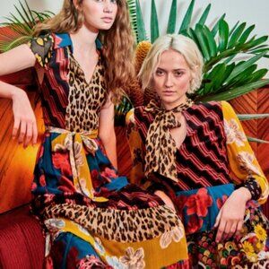 NWOT ALICE + OLIVIA 2019 Resort Cruise Collection Multi Della Maxi Dress XS $795